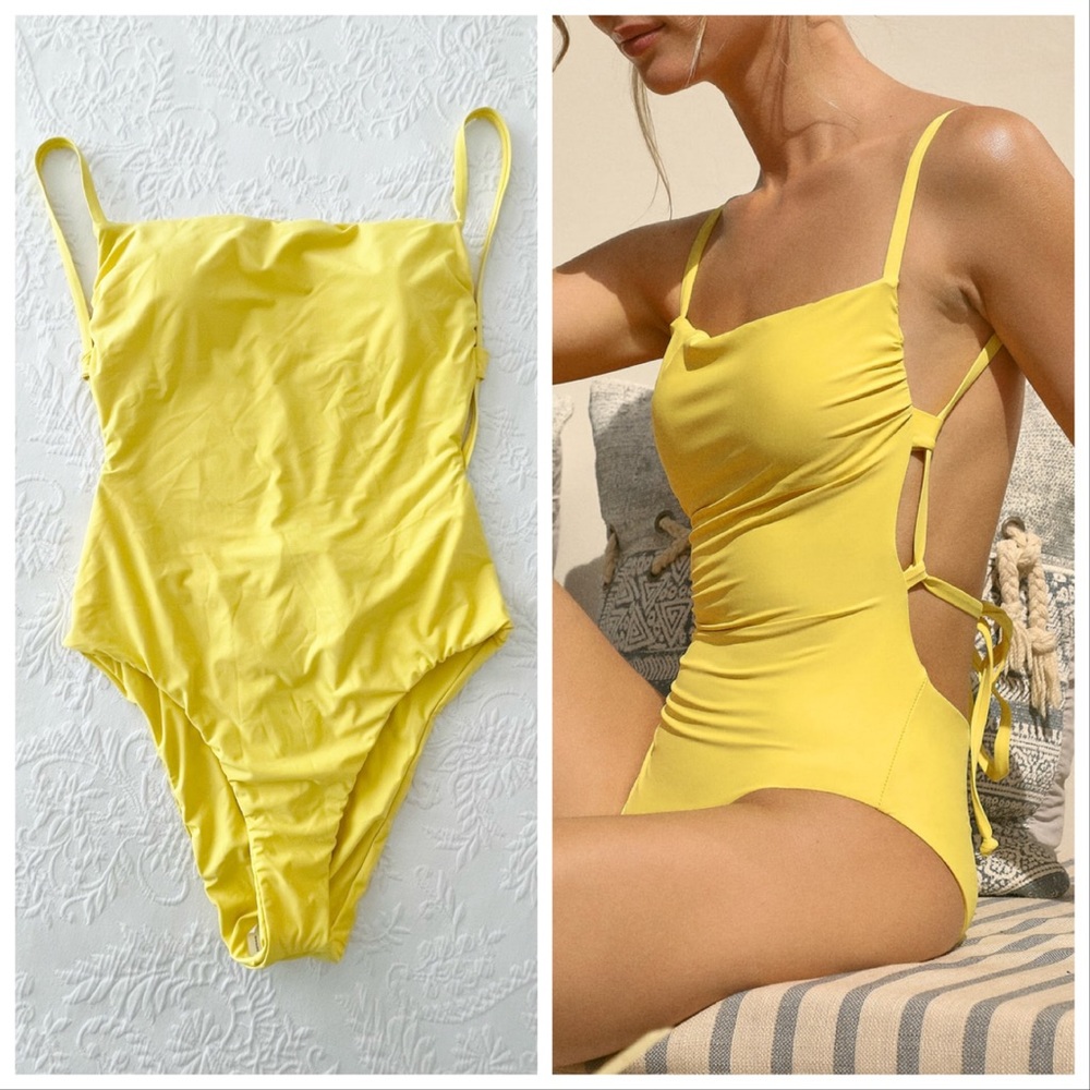 Yellow Women's One-Piece Swimsuit